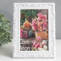 Фоторамка пластик 10х15 см "Растительный узор" белая 17х22 см Фоторамка пластик 10х15 см "Растительный узор" белая 17х22 см