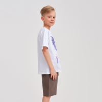 Футболка детская MINAKU Colors, цвет белый/фиолетовый, рост 134