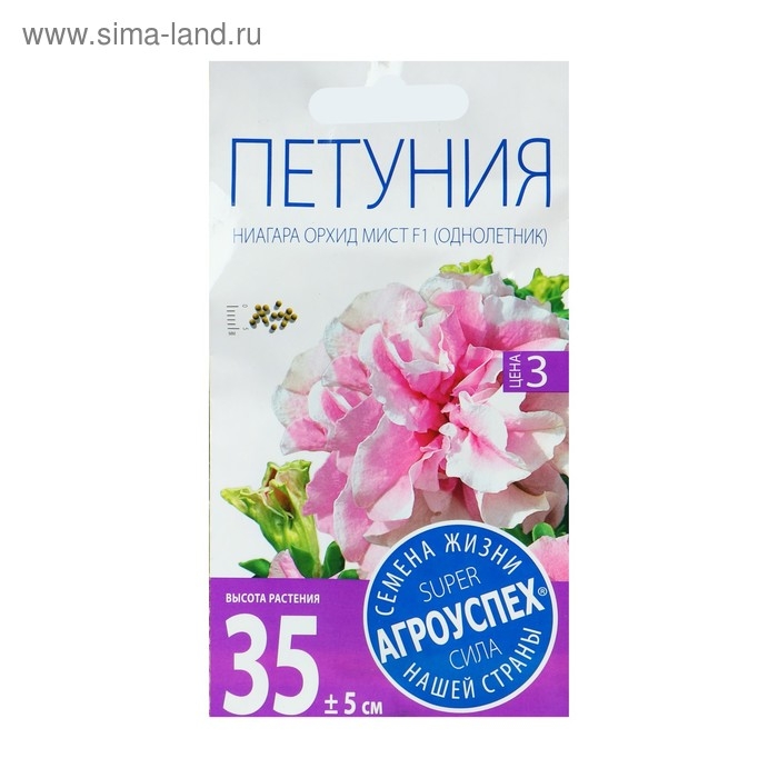 Семена цветов Петуния Семена цветов Петуния "Ниагара Орхид" F1, махровая, О, 10шт