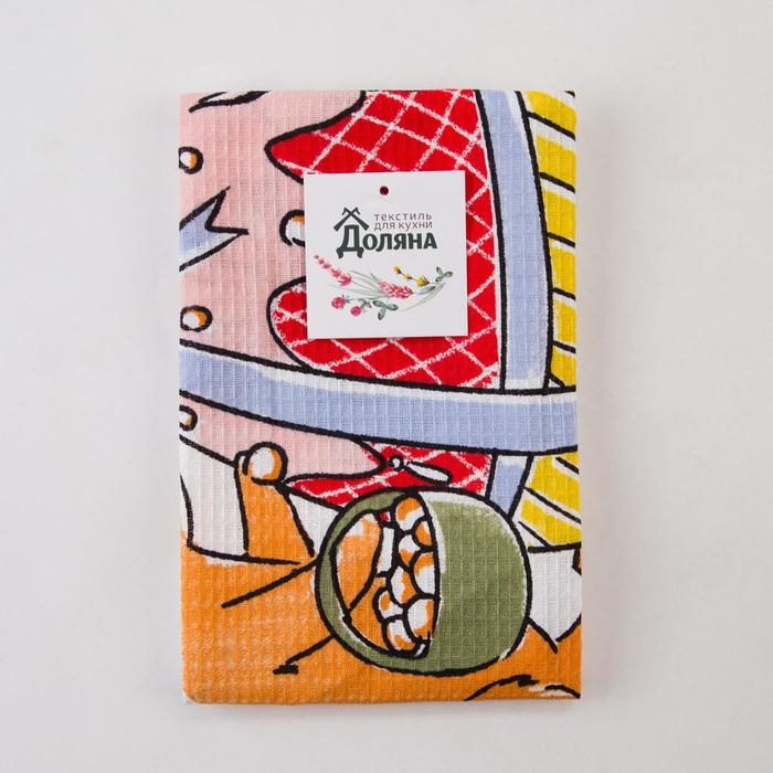 Полотенце Доляна &laquo;Пасхальные яйца&raquo; 35х60 см, 100% хлопок, вафля