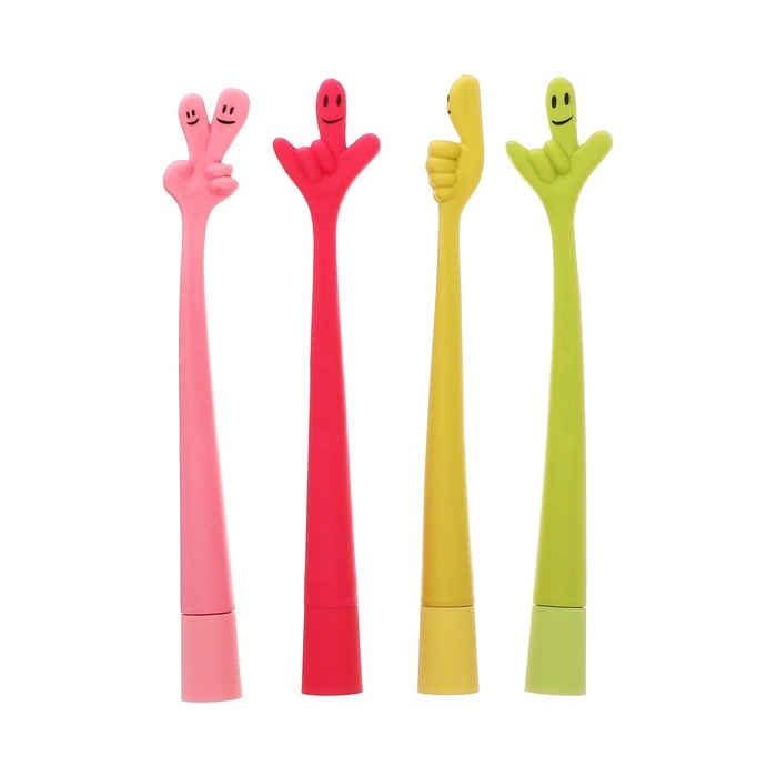 Ручка-прикол Calligrata Ручка-прикол Calligrata "Жест", шариковая, гнущийся на подставке, МИКС