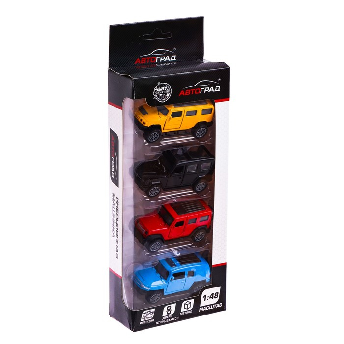 Набор металлических машин &laquo;Классика&raquo;, 4 штуки, 1:48, инерция, открываются двери