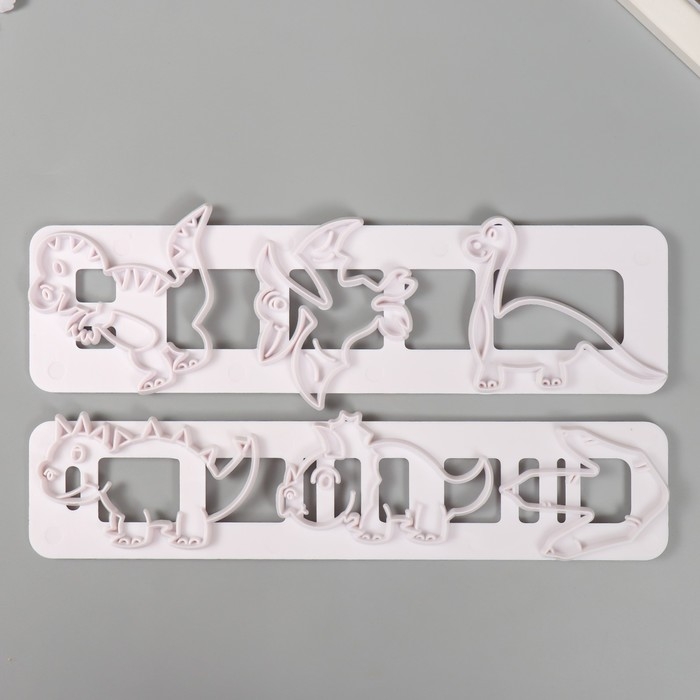 Каттеры для полимерной глины Каттеры для полимерной глины "Динозавры" набор 2 шт 5,8х21,8х0,8 см