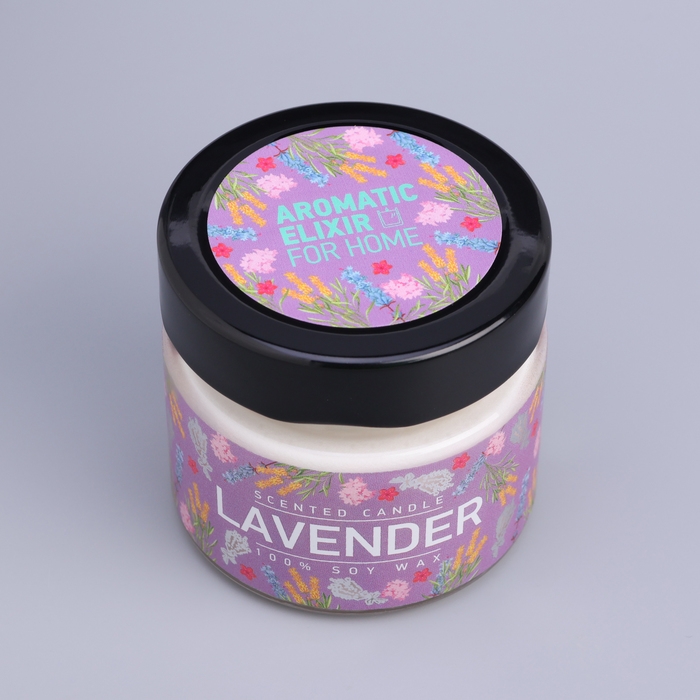 Свеча ароматическая в банке Свеча ароматическая в банке "Лаванда и шалфей", совый воск, 80 г