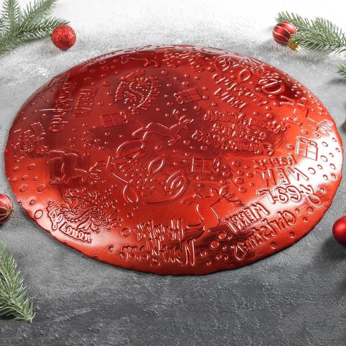 Тарелка подстановочная &laquo;Новый Год&raquo;, d=35 см, цвет красный
