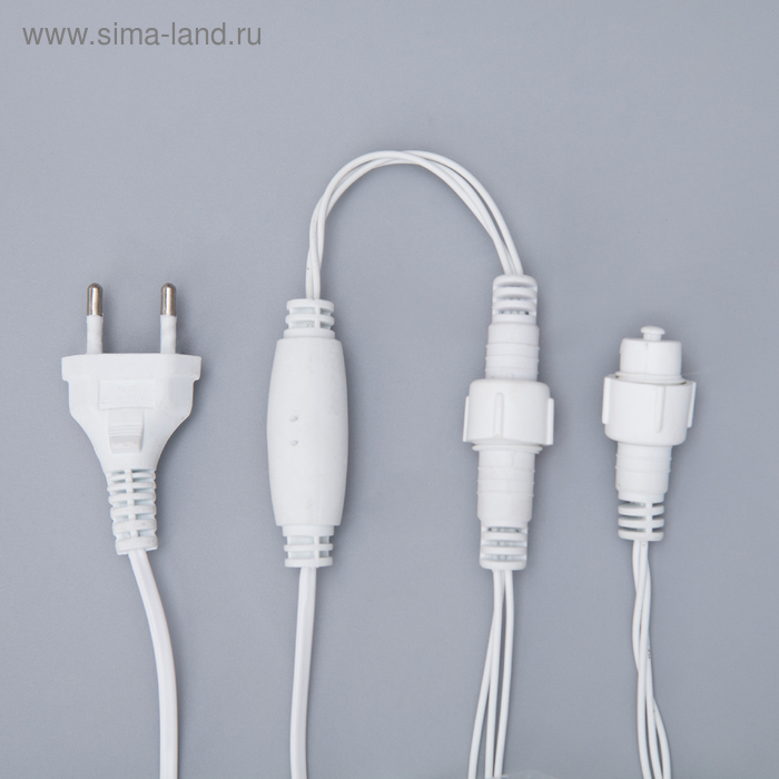 Гирлянда &laquo;Нить&raquo; 10 м, IP44, УМС, белая нить, 100 LED, свечение жёлтое, 220 В