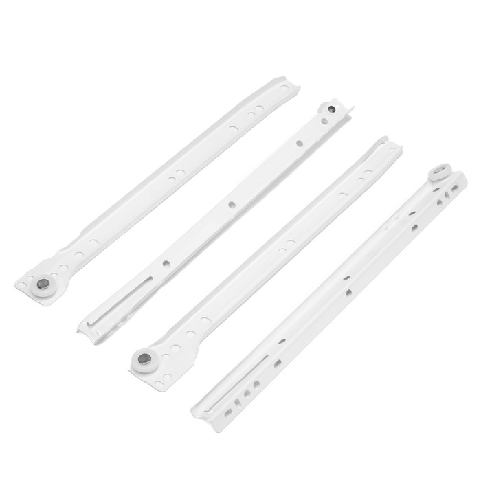 Роликовые направляющие ТУНДРА, L=300 мм, толщина 0,8 мм, белые, 2 шт. Роликовые направляющие ТУНДРА, L=300 мм, толщина 0,8 мм, белые, 2 шт.