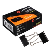 Набор зажимов для бумаг 51 мм, 12 штук, в упаковке, чёрные Набор зажимов для бумаг 51 мм, 12 штук, в упаковке, чёрные