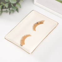 Сувенир керамика подставка под кольца "Ресницы" 14х9х1,6 см Сувенир керамика подставка под кольца "Ресницы" 14х9х1,6 см