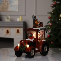Фигура светодиодная &laquo;Праздничный трактор&raquo;, 25х13х21 см, музыка, батарейки ААх3 (не в комплекте), USB, свечение тёплое белое