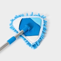 Щётка для окон Доляна, телескопическая ручка 54(86) см, поворотная головка, насадка из микрофибры 14&times;16 см, цвет синий