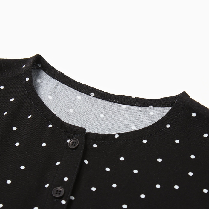 Платье для девочки, цвет чёрный/горошек, рост 128 см