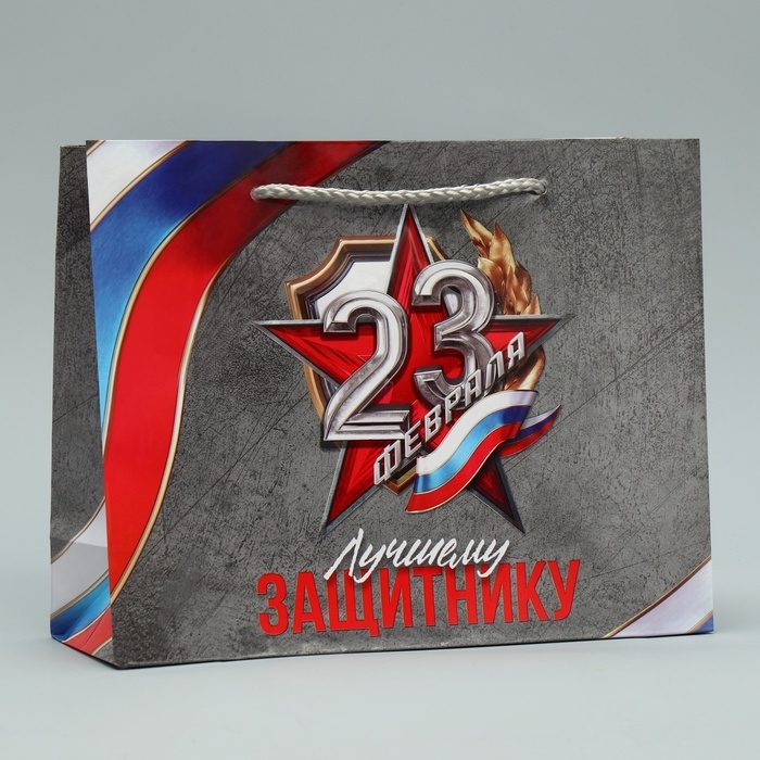 Пакет подарочный ламинированный, упаковка, &laquo;Лучшему защитнику&raquo;, MS 23 х 18 х 8 см