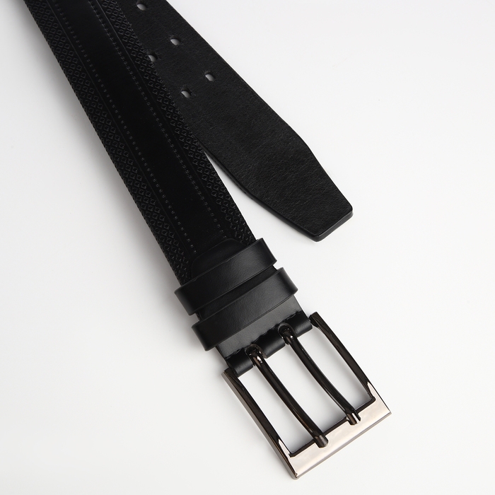 Ремень мужской, ширина 4 см, винт, пряжка металл, цвет чёрный Ремень мужской, ширина 4 см, винт, пряжка металл, цвет чёрный