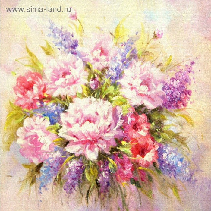 Картина на подрамнике Картина на подрамнике "Акварель. Букет" 40*40 см