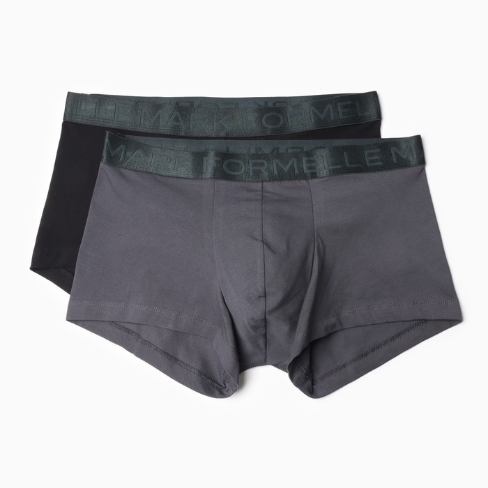 Набор мужских трусов боксеры (2 шт), цвет графит/чёрный, размер 48 (M)