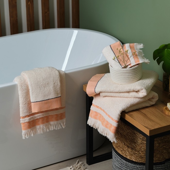 Полотенце махровое LoveLife &laquo;Муссон&raquo; 70х120 см, оранжевый, 100% хлопок, 500 гр/м2