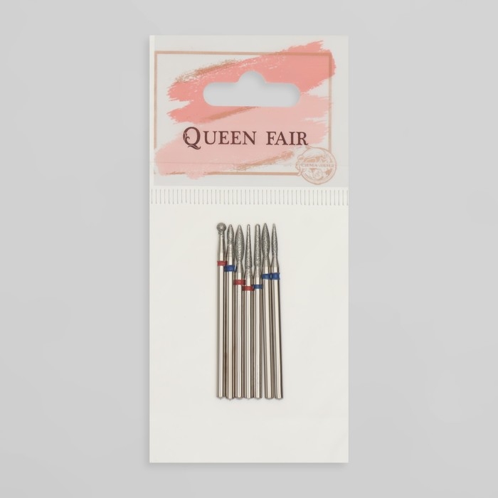 Фрезы алмазные для маникюра, 7 шт, форма и зернистость АССОРТИ Фрезы алмазные для маникюра, 7 шт, форма и зернистость АССОРТИ