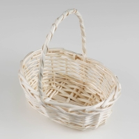 Набор корзин плетёных, ива, 3 шт., овальные, белые, большие Набор корзин плетёных, ива, 3 шт., овальные, белые, большие