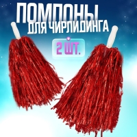 Помпоны 2 шт, цвет красный Помпоны 2 шт, цвет красный