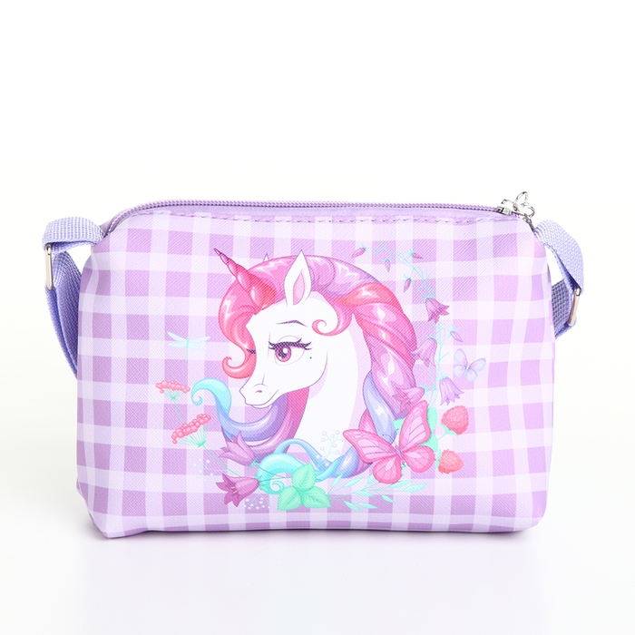 Сумка детская для девочки на молнии, цвет сиреневый Сумка детская для девочки на молнии, цвет сиреневый