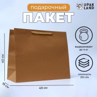 Пакет ламинированный горизонтальный "Крафт", XL 49 &times; 40 &times; 19 см