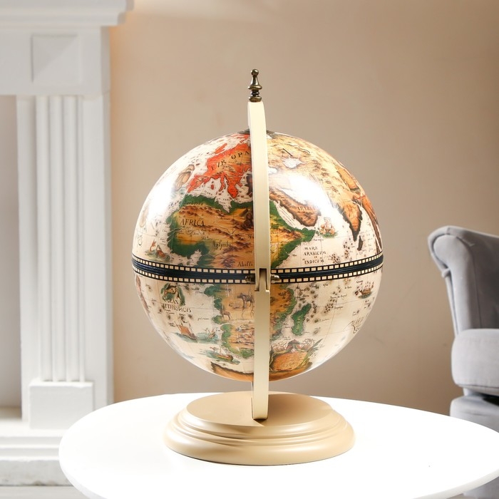 Глобус бар декоративный "Карта странника" белый 38х33х48 см