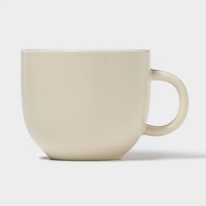 Чайная пара керамическая с ложкой «Зефирка», 2 предмета: чашка 250 мл, блюдце d=13 см, цвет бежевый Чайная пара керамическая с ложкой «Зефирка», 2 предмета: чашка 250 мл, блюдце d=13 см, цвет бежевый