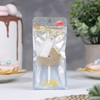 Свеча в торт "Манхеттен", цифра "6", белая с золотом, 5 см