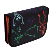 Пенал 3 секции, вкладка внутри, 140 х 210 х 40 мм, тканевый, Calligrata TOP Block "Скелетики" Пенал 3 секции, вкладка внутри, 140 х 210 х 40 мм, тканевый, Calligrata TOP Block "Скелетики"