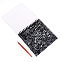 Гравюра блокнот - раскраска детская &laquo;Животные&raquo;, 19 х 19 см