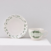 Сервиз фарфоровый чайный Доляна «Эвкалипт», 12 предметов: 6 чашек 280 мл, 6 блюдец d=15 см Сервиз фарфоровый чайный Доляна «Эвкалипт», 12 предметов: 6 чашек 280 мл, 6 блюдец d=15 см
