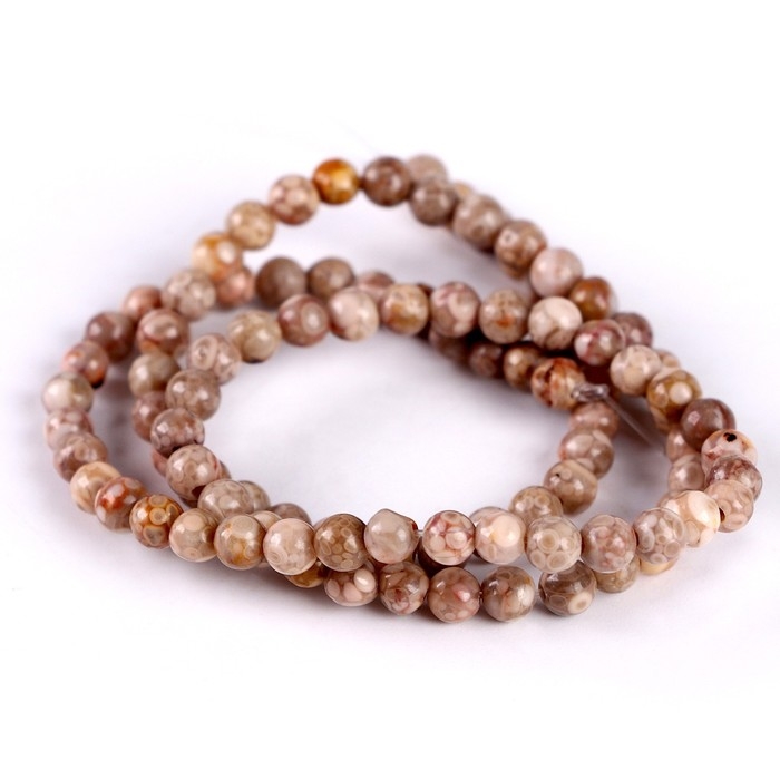 Бусины из натурального камня &laquo;Песочный агат&raquo; набор 58 шт., размер 1 шт. &mdash; 6 мм