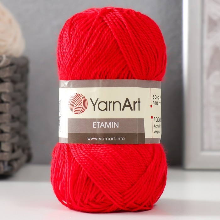 Пряжа Пряжа "Etamin" 100% акрил 180м/30гр (434 красный)
