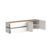 Тумба под ТВ Аркон, 1800х370х490, цвет белый / дуб вотан