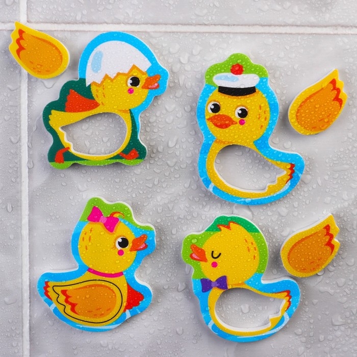 Игрушка пазл для ванны "Утята" с сачком + удочка, Крошка Я