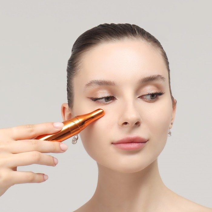 Массажёр для лица, 3,4 × 15 см, две насадки, цвет медный Массажёр для лица, 3,4 × 15 см, две насадки, цвет медный