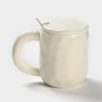 Кружка керамическая с ложкой «Мишка», 450 мл, цвет бежевый Кружка керамическая с ложкой «Мишка», 450 мл, цвет бежевый