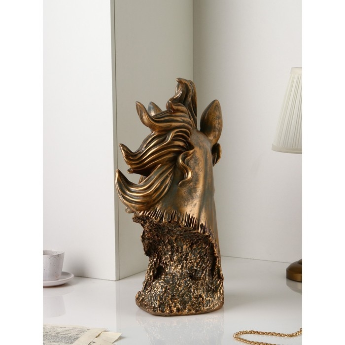 Фигура &laquo;Голова коня&raquo;, полистоун, 51 см, цвет бронза