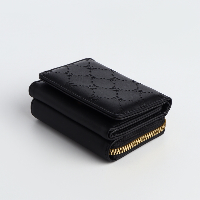 Кошелёк женский на кнопке, цвет чёрный Кошелёк женский на кнопке, цвет чёрный