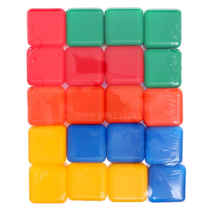 Кубики для малышей, пластиковые, цветные, 20 штук, 4 &times; 4 см
