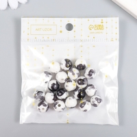 Бусины для творчества пластик "Брызги краски. Серый на белом" набор 20 гр 1,2х1,2 см Бусины для творчества пластик "Брызги краски. Серый на белом" набор 20 гр 1,2х1,2 см