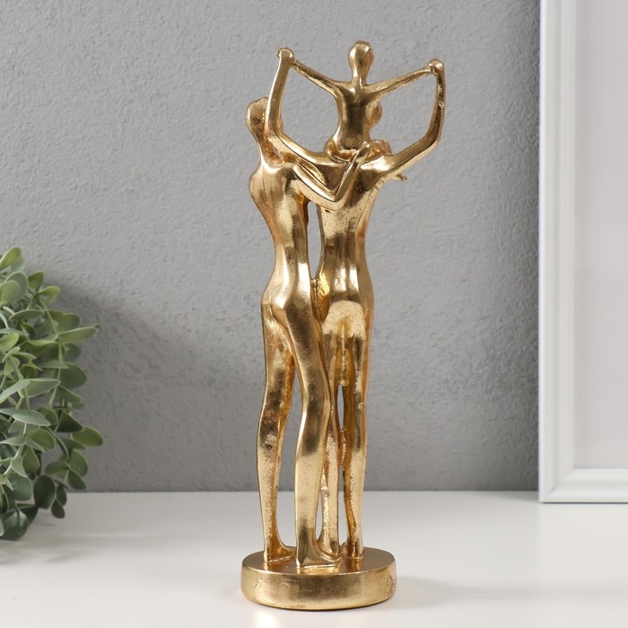 Сувенир полистоун "Вместе" золото 27х10х8 см