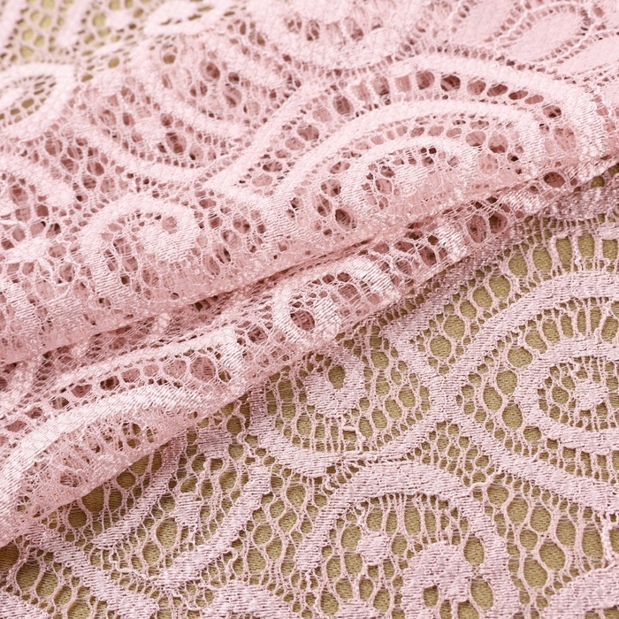 Кружевная эластичная ткань, 180 мм × 2,7 ± 0,5 м, цвет пудровый Кружевная эластичная ткань, 180 мм × 2,7 ± 0,5 м, цвет пудровый