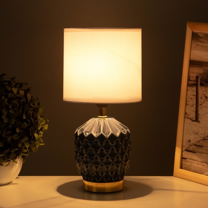 Лампа настольная "Бернарда" 1х40Вт Е14 синий 15х15х30см