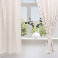 Комплект штор для кухни с подхватами Доляна My magic kitchen, 149х180±3 см - 2 шт, рогожка 160 г/м Комплект штор для кухни с подхватами Доляна My magic kitchen, 149х180±3 см - 2 шт, рогожка 160 г/м