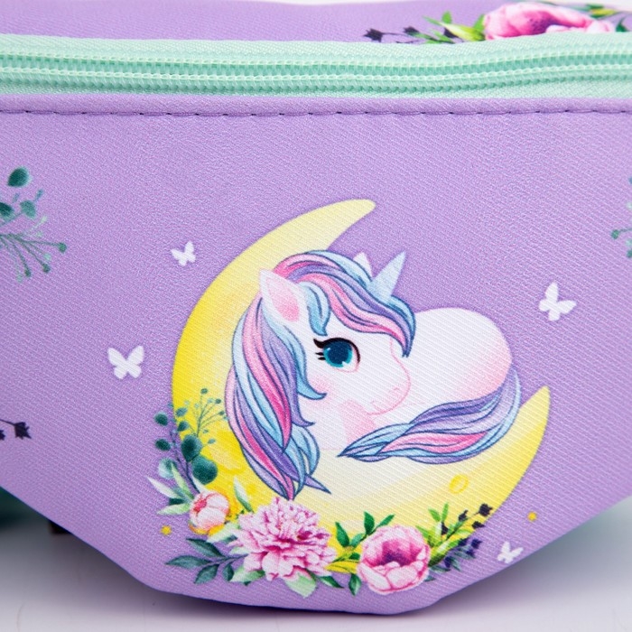 Сумка детская для девочки поясная &laquo;Лунный единорог&raquo; 20 см х 10 см х 6 см