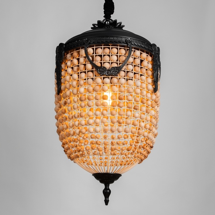 Светильник потолочный "Юлий" коричневый/чёрный 1х40Вт, Е27, 46х46х82 см