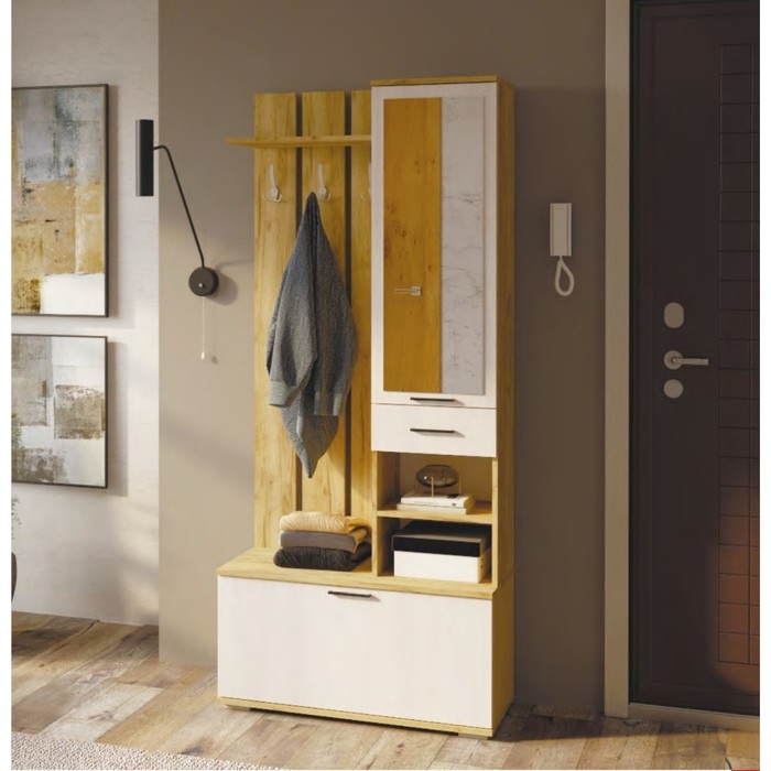 Прихожая Прихожая "Ларго", 902х365х2020мм, дуб сонома/белый шагрень