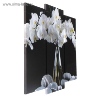 Модульная картина "Орхидеи в вазе" (2-25х52; 1-30х60) 60х80 см Модульная картина "Орхидеи в вазе" (2-25х52; 1-30х60) 60х80 см